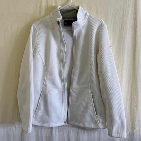 Spider Women's Lightweight Jacket White Size L Full Zip, Zip front Pockets - Picture 1 of 10